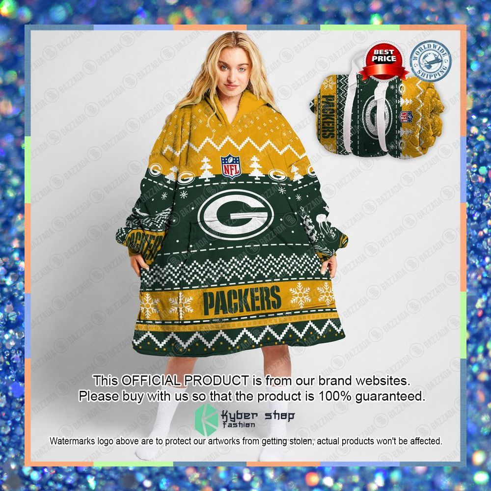 Personalized Xmas Green Bay Packers Oodie Blanket Hoodie 6 Personalized Xmas Green Bay Packers Oodie Blanket Hoodie word2