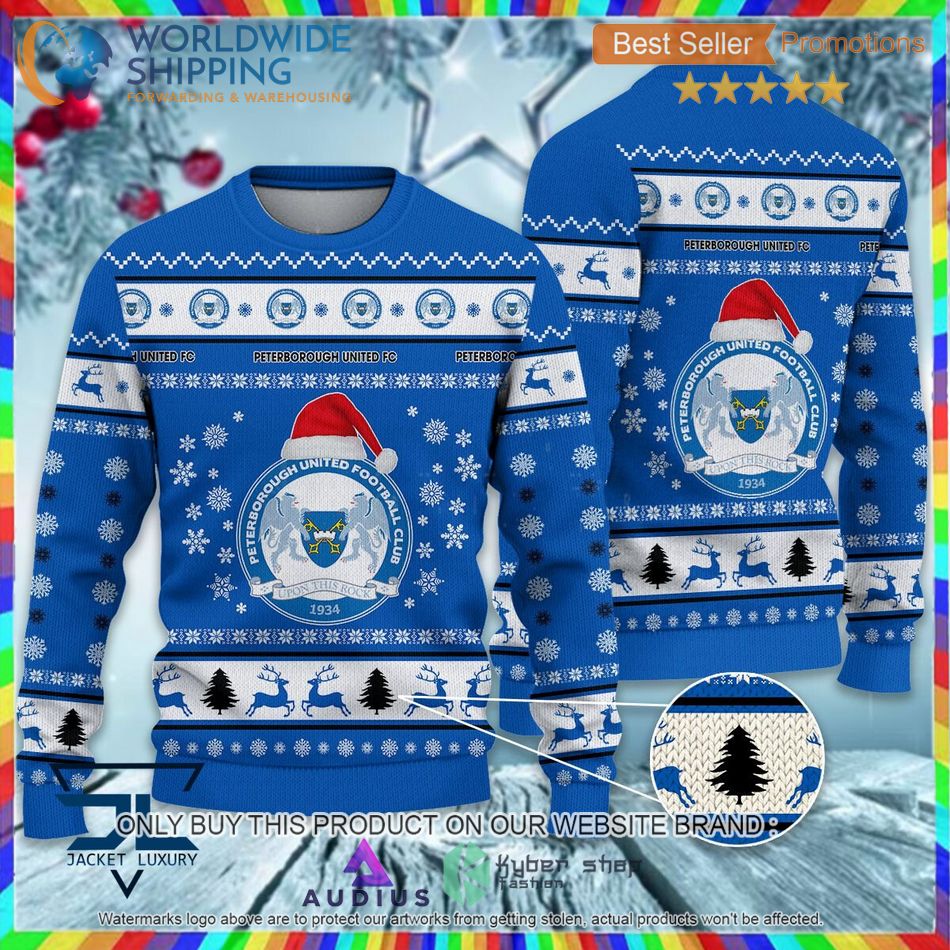 peterborough united f c efl ugly christmas sweater 1 11834