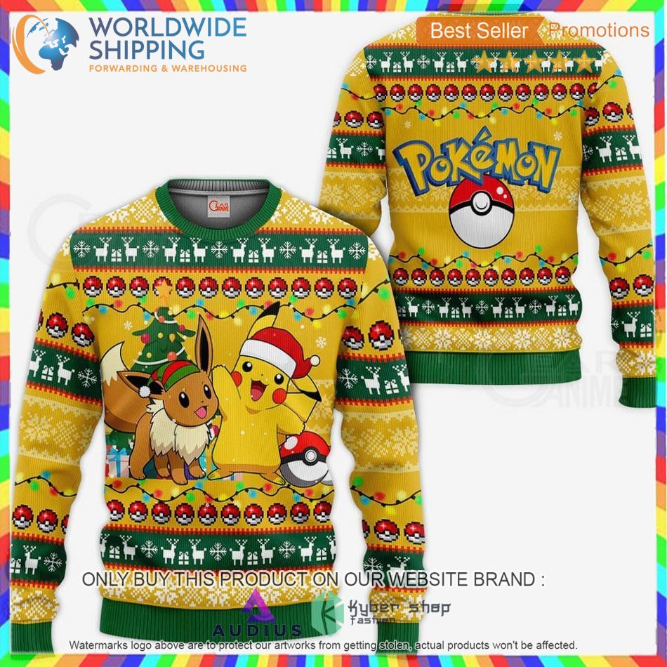pikachu eevee pokemon anime sweater hoodie 1 59251