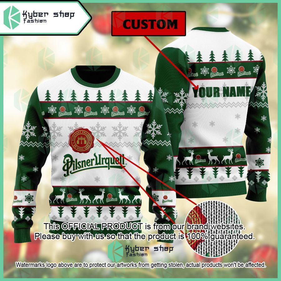 Pilsner Urquell Custom Name ugly Sweater word3