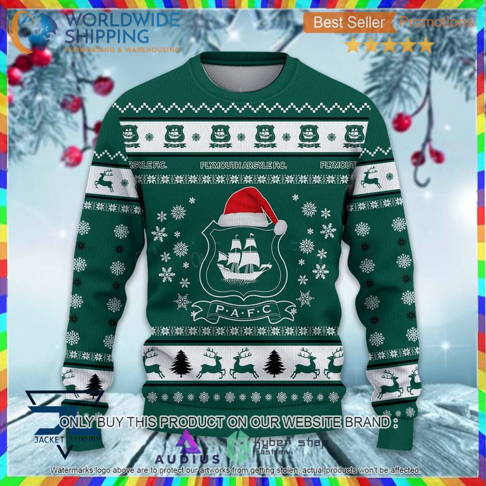 plymouth argyle f c efl ugly christmas sweater 2 15912