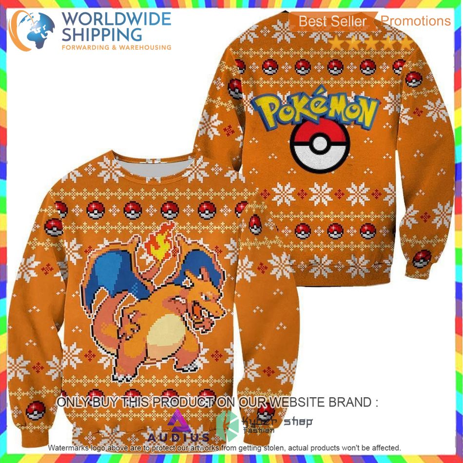 pokemon charizard ugly christmas sweater 1 18900
