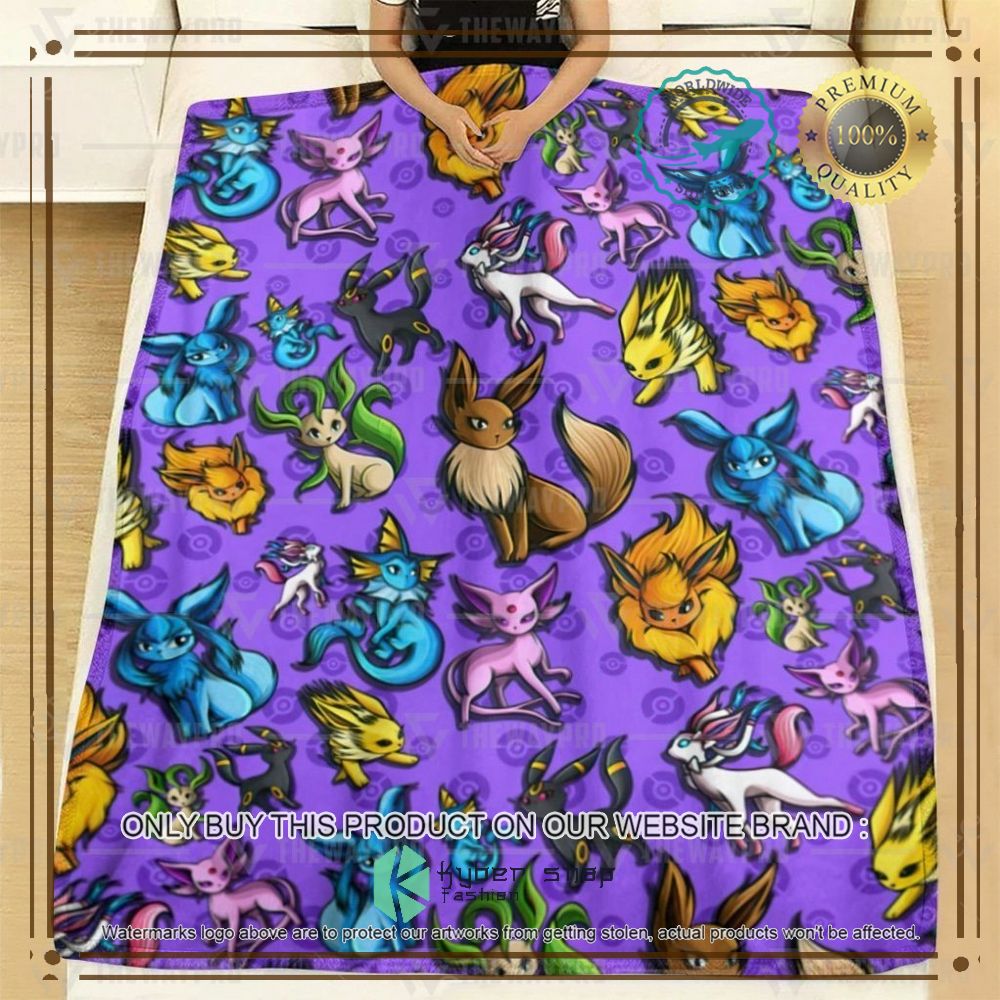 pokemon eevee eeveelutions anime blanket 2 32359
