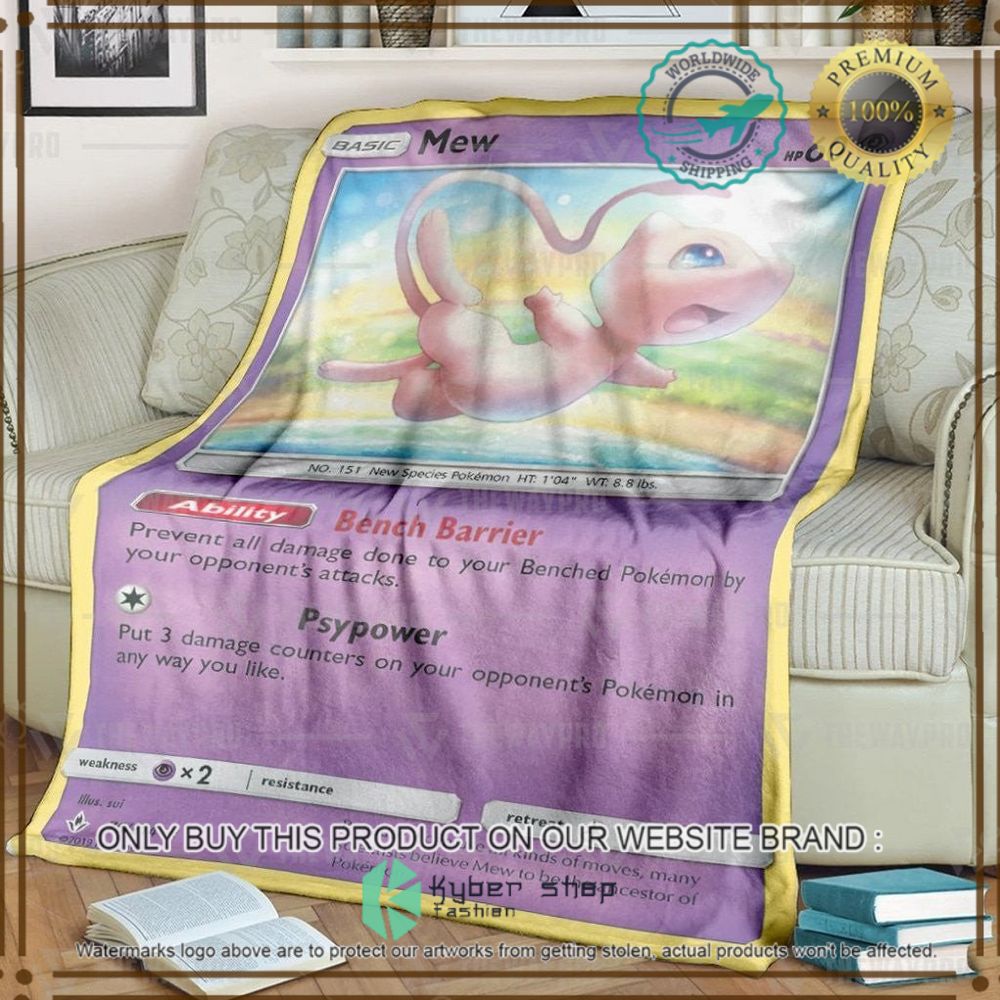 pokemon mew custom soft blanket 1 9940