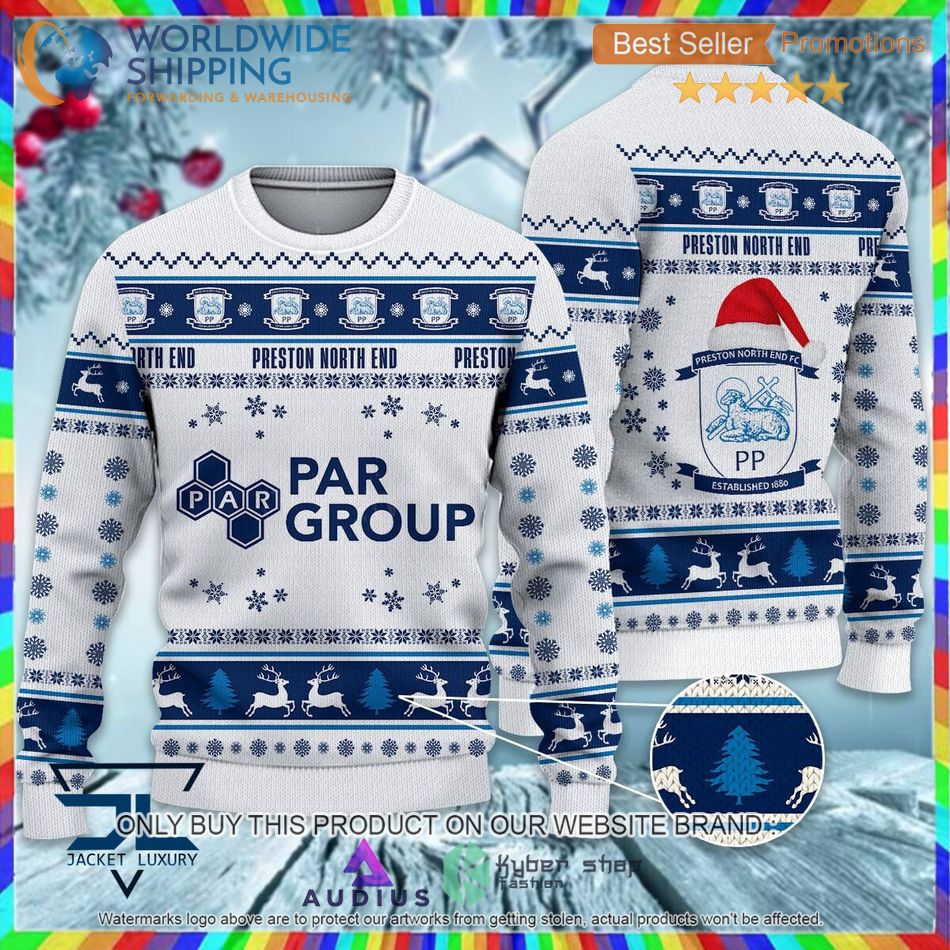 preston north end f c efl ugly christmas sweater 1 72370