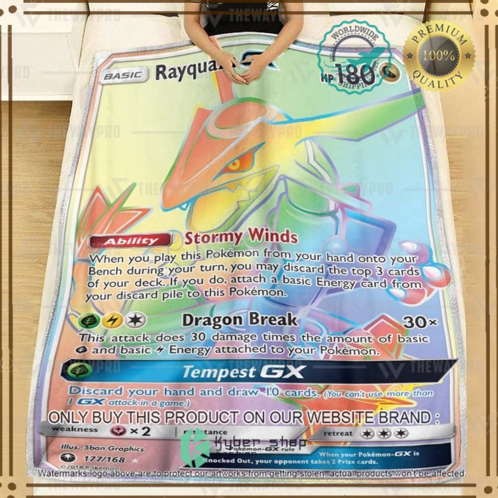 rayquaza gx celestial storm custom pokemon soft blanket 2 39776