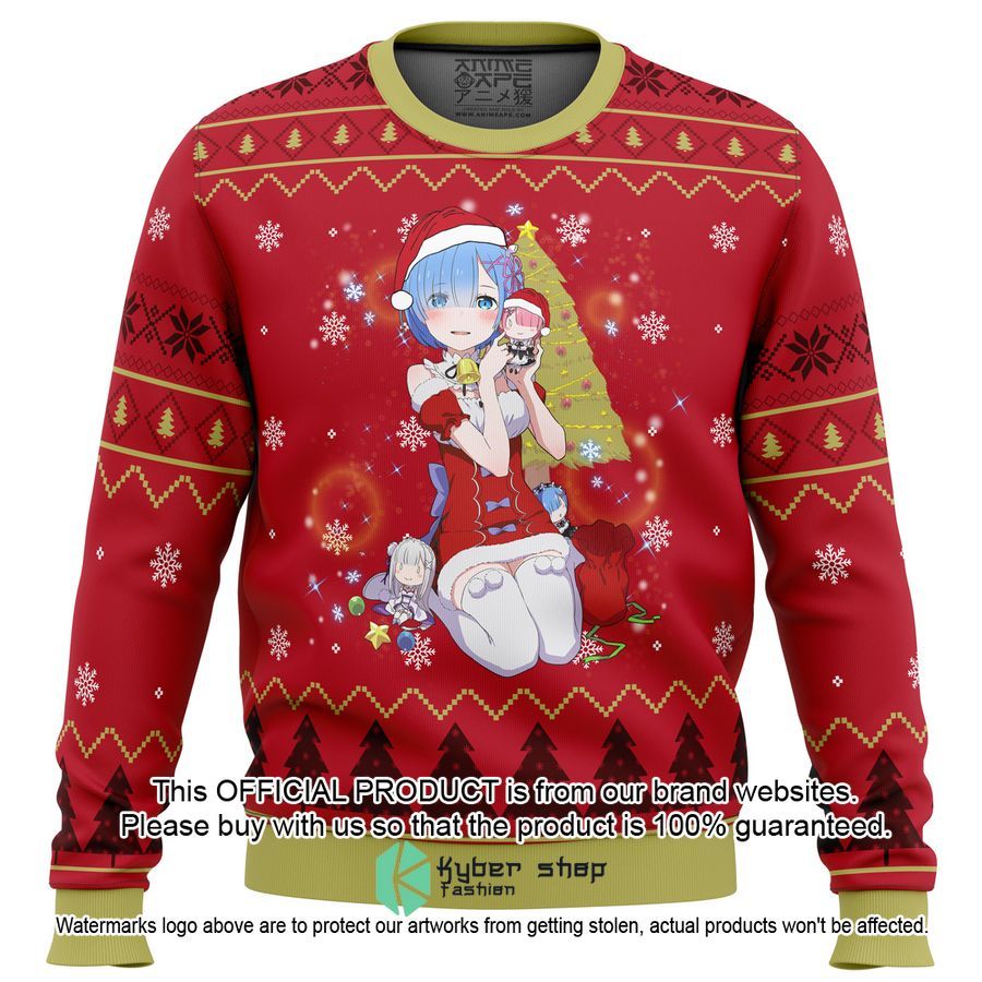 Re Zero Rem Christmas Sweater Christmas 1