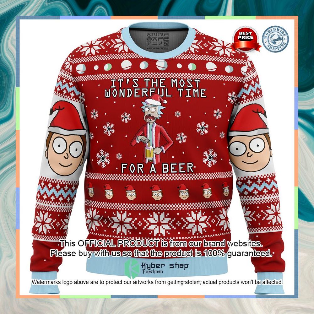 Rick and Morty Time for a Beer Christmas Sweater 3 Rick and Morty Time for a Beer Christmas Sweater word1
