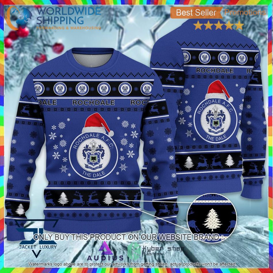 rochdale afc efl ugly christmas sweater 1 18189