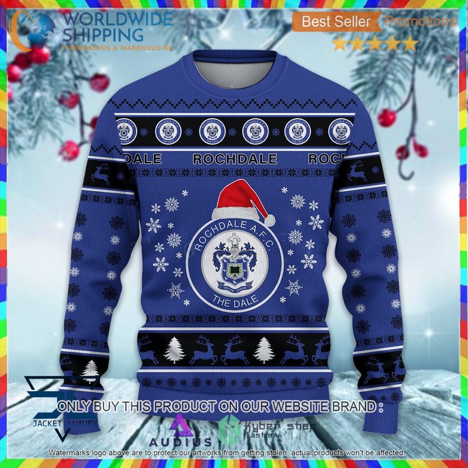 rochdale afc efl ugly christmas sweater 2 43843