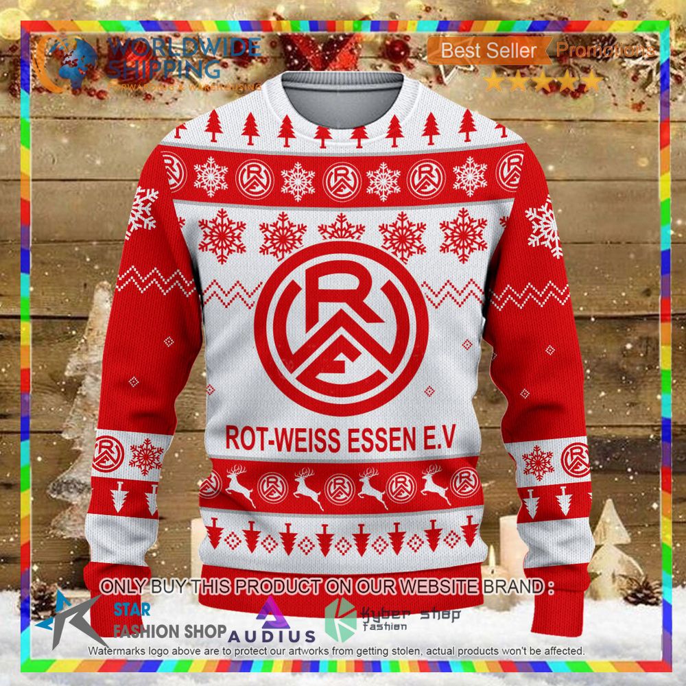 rot weiss essen e v white red ugly christmas sweater 2 50834