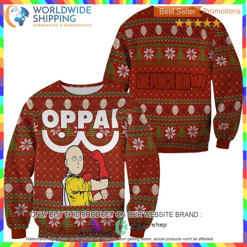 saitama oppai one punch man anime sweater hoodie 1 65233