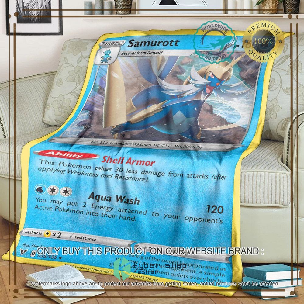 samurott vivid voltage anime pokemon blanket 1 69361
