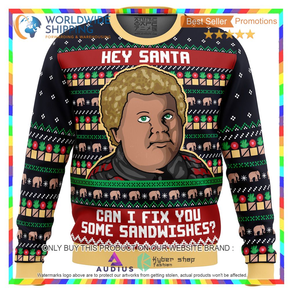 sandwiches for santa bad santa ugly christmas sweater 2 75153