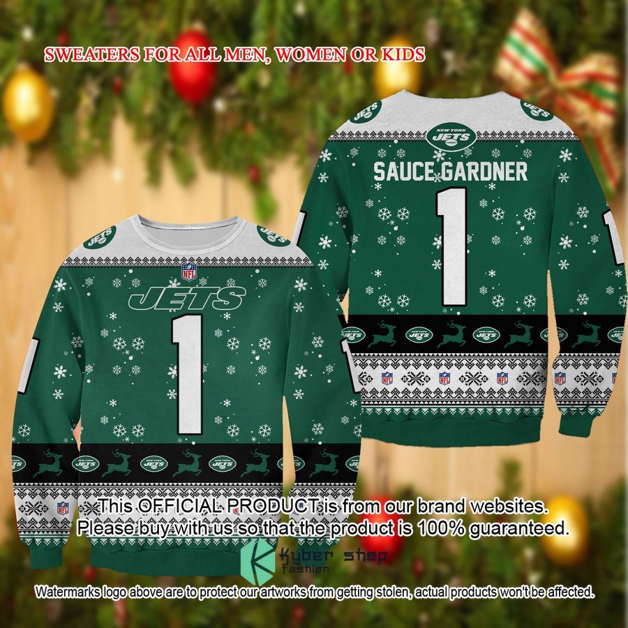 Sauce Gardner New York Jets Christmas Sweater 7