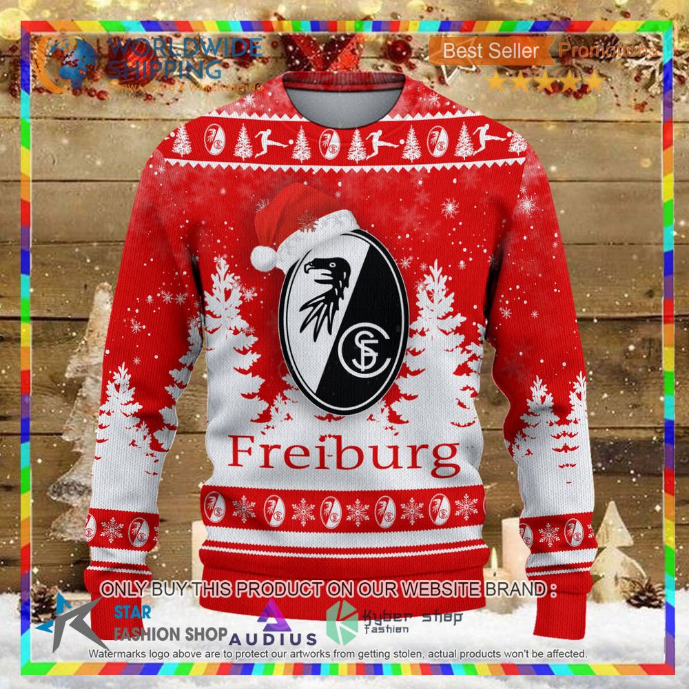 sc freiburg red ugly christmas sweater 2 3003