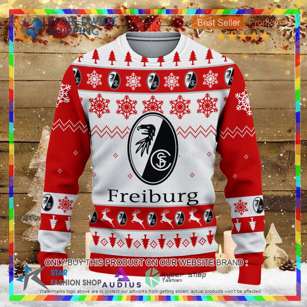 sc freiburg white ugly christmas sweater 2 30892