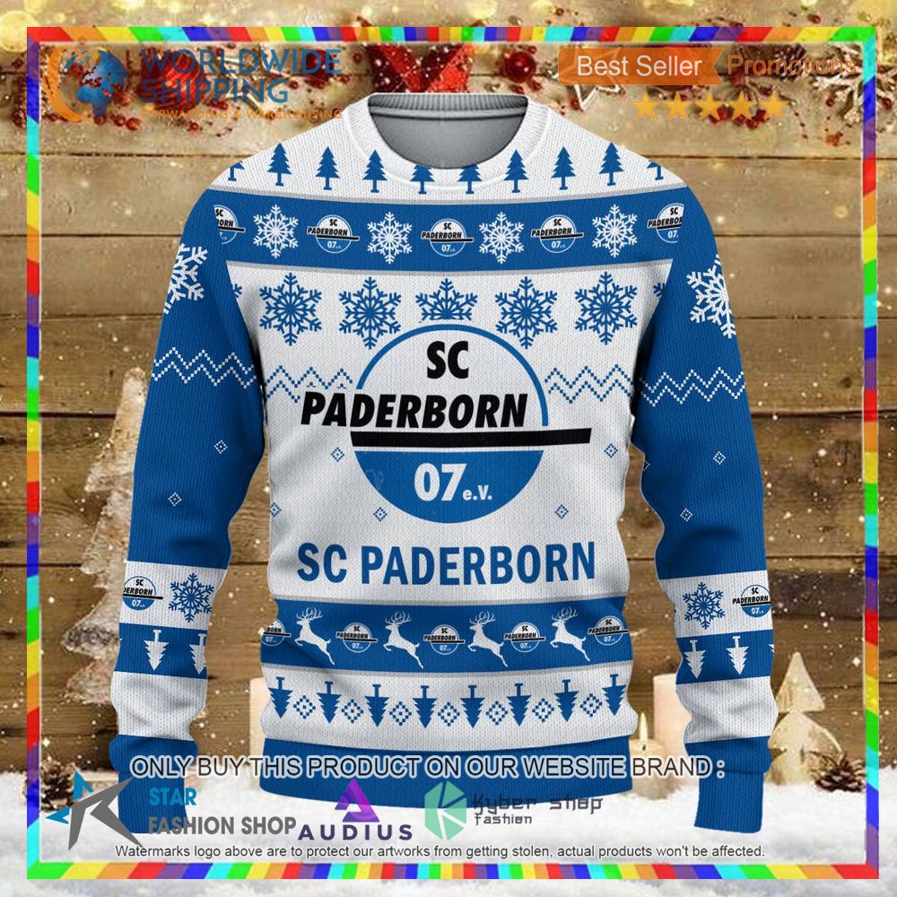 sc paderborn white blue ugly christmas sweater 2 41364