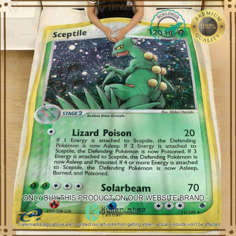 sceptile ruby and sapphire custom pokemon soft blanket 2 99362