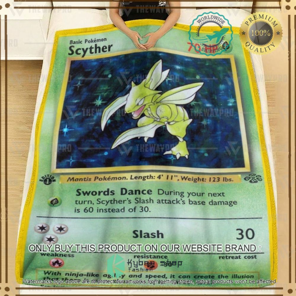 scyther holo 1st edition custom pokemon soft blanket 2 70854
