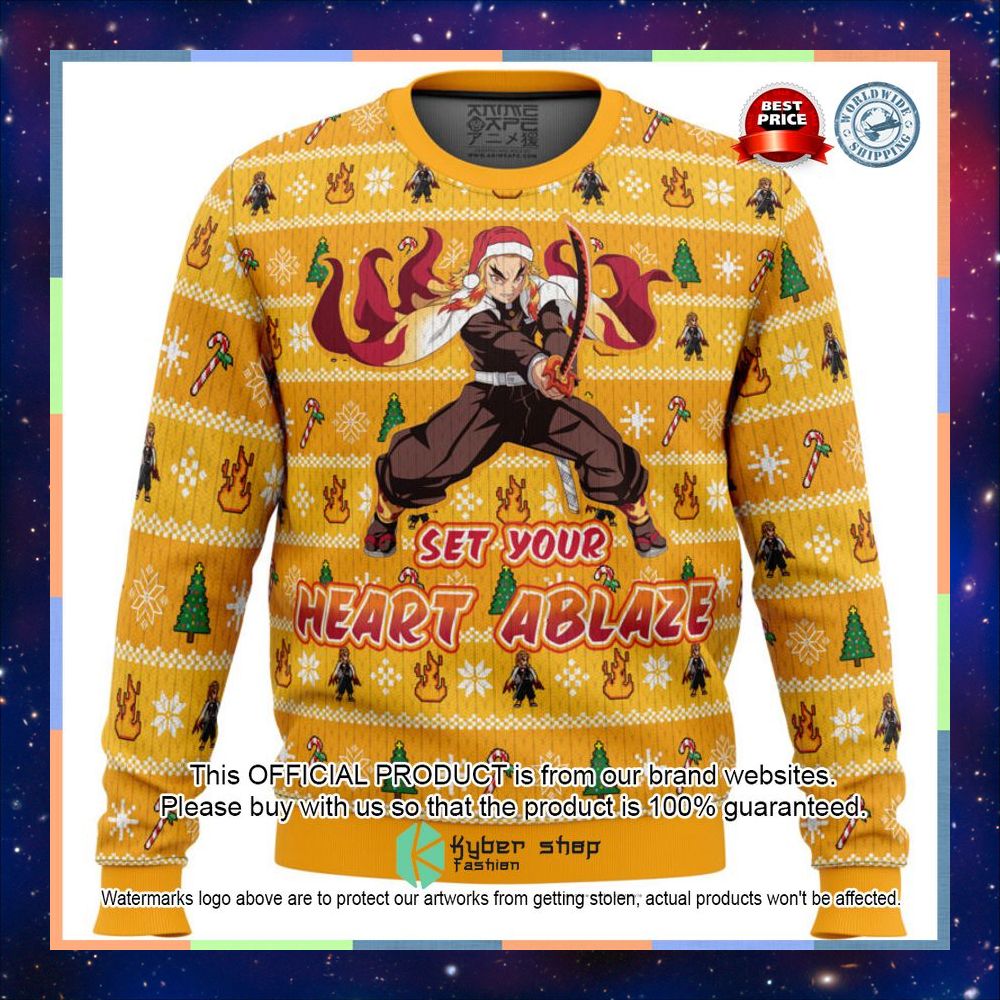 Set Your Heart Ablaze Rengoku Demon Slayer Sweater 5 Set Your Heart Ablaze Rengoku Demon Slayer Sweater word2
