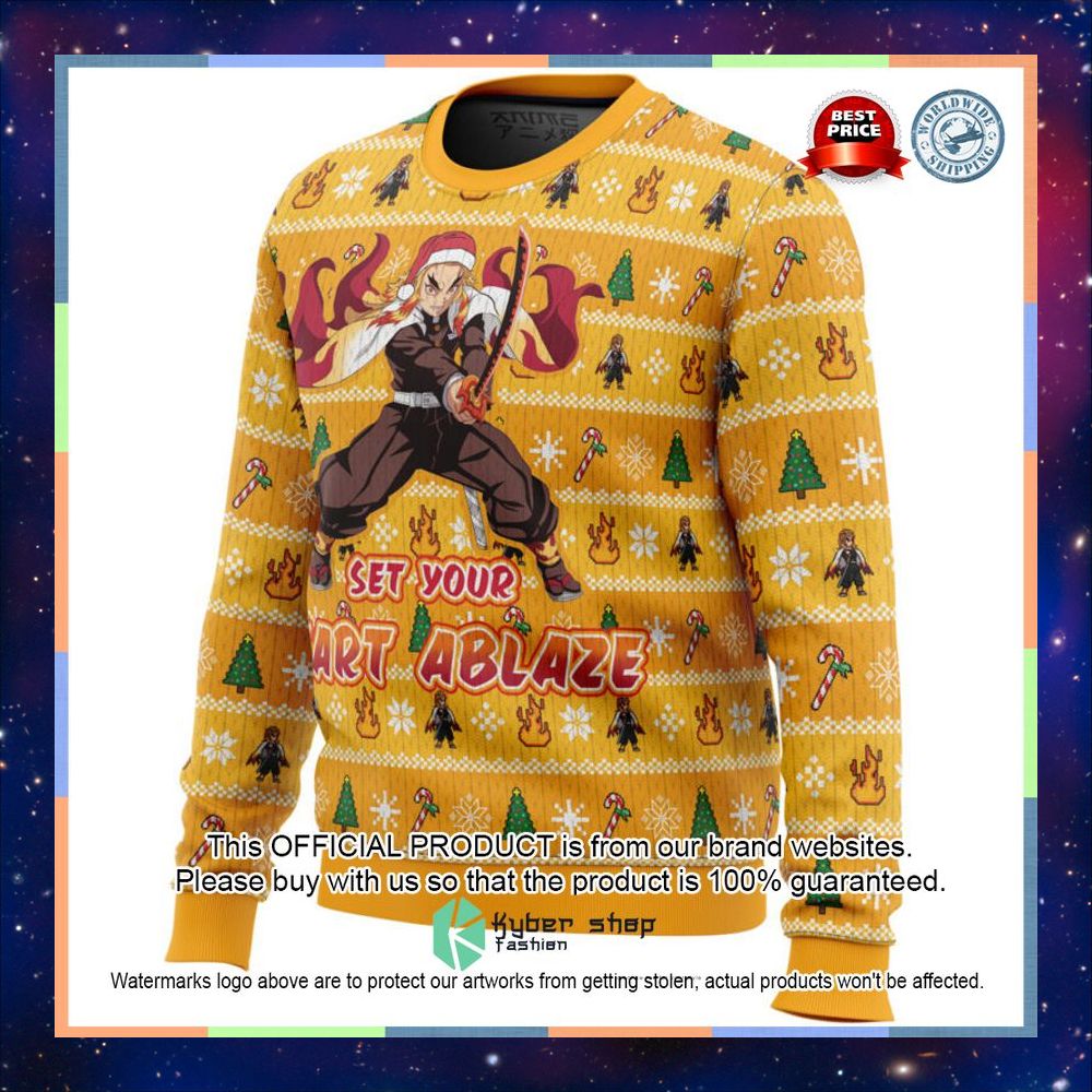 Set Your Heart Ablaze Rengoku Demon Slayer Sweater 6 Set Your Heart Ablaze Rengoku Demon Slayer Sweater word2