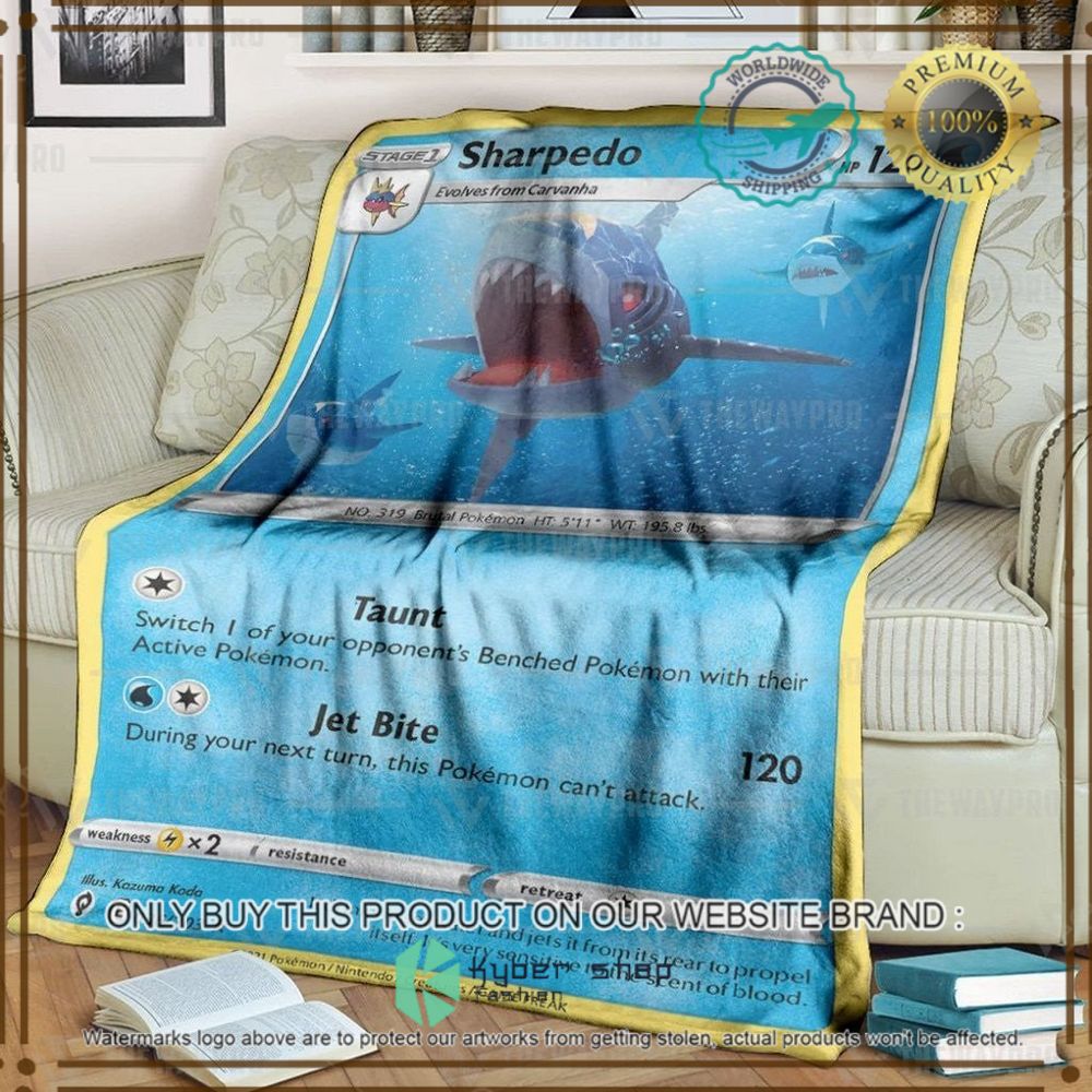 sharpedo evolving skies custom pokemon soft blanket 1 37571