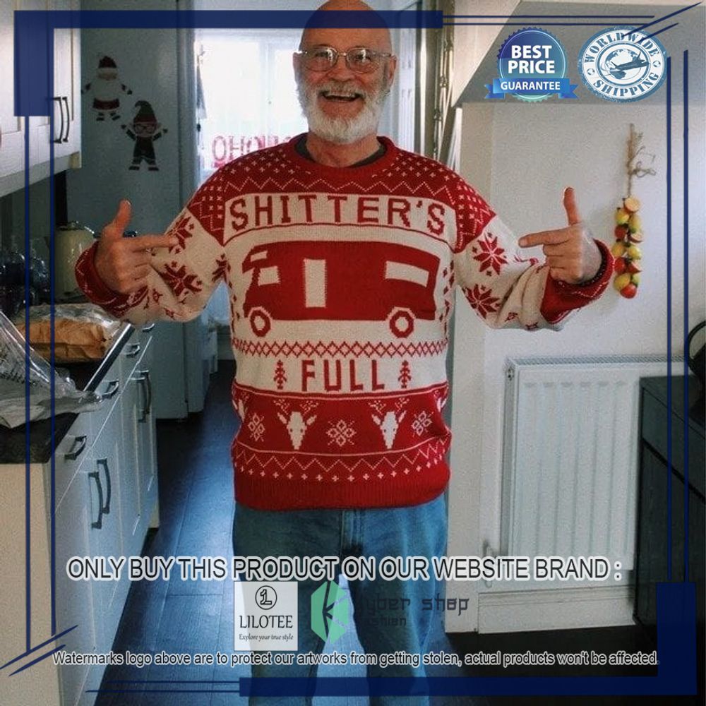 shitters fun bus ugly christmas sweater 1 6287