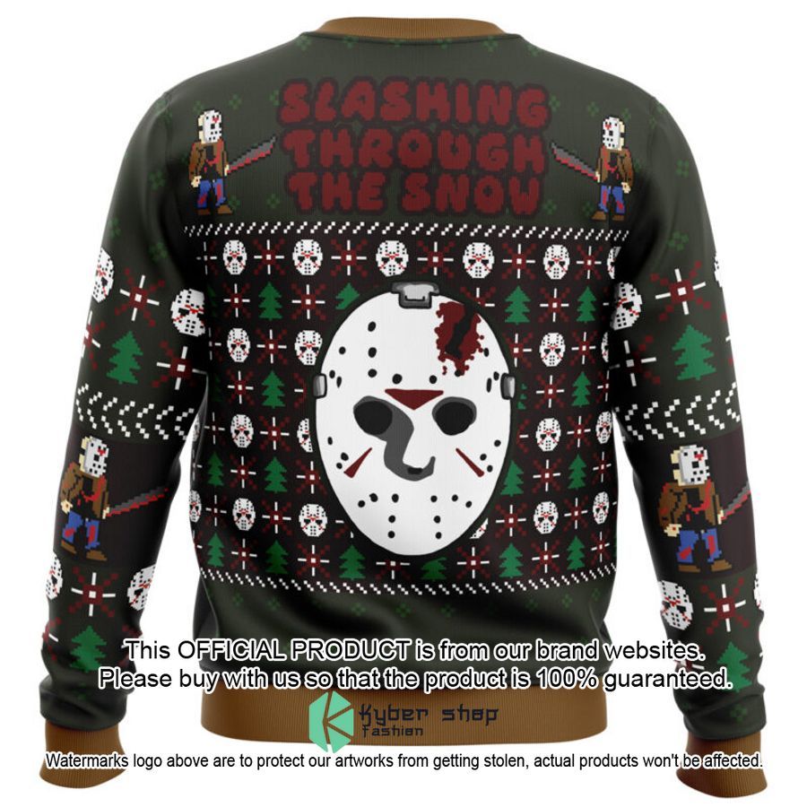 Slashing Through The Snow Jason Voorhees Christmas Sweater 17