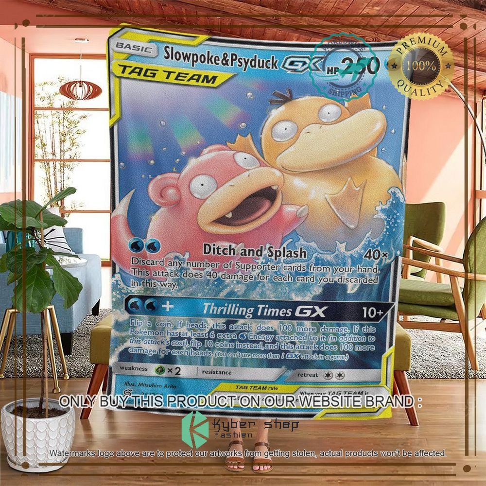 Slowpoke & Psyduck-GX Unified Minds Anime Pokemon Blanket 4 slowpoke psyduck gx unified minds anime pokemon blanket 4 43120