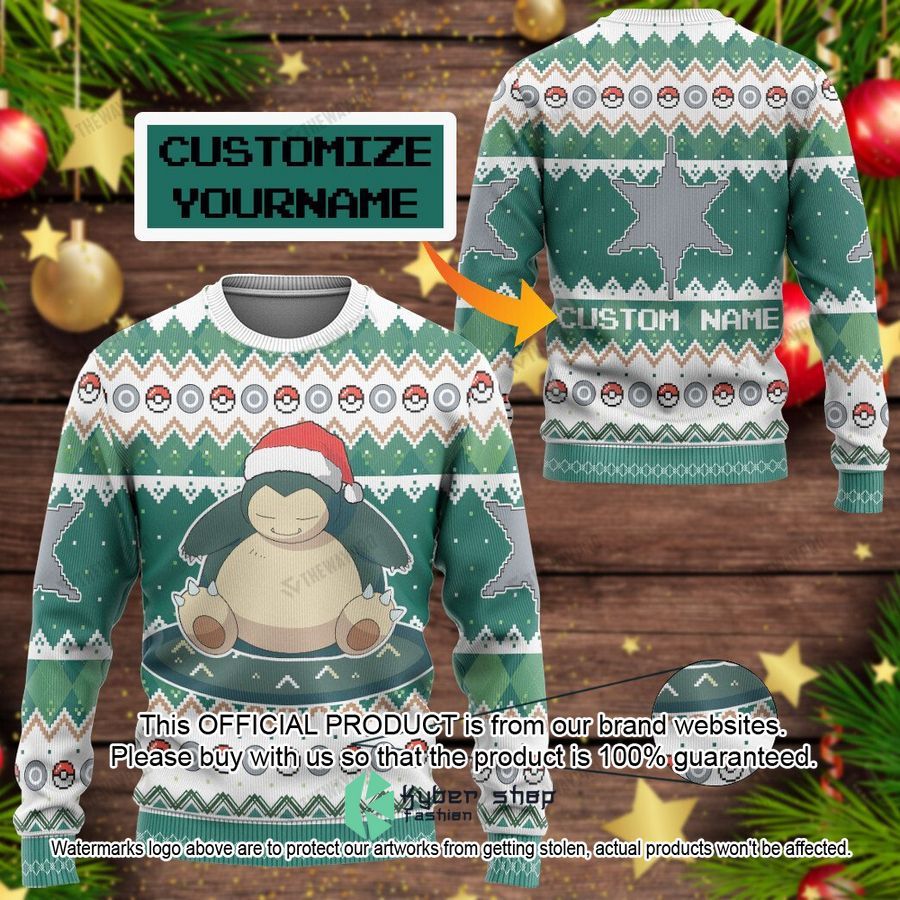 Snorlax Custom Name Christmas Sweater 13