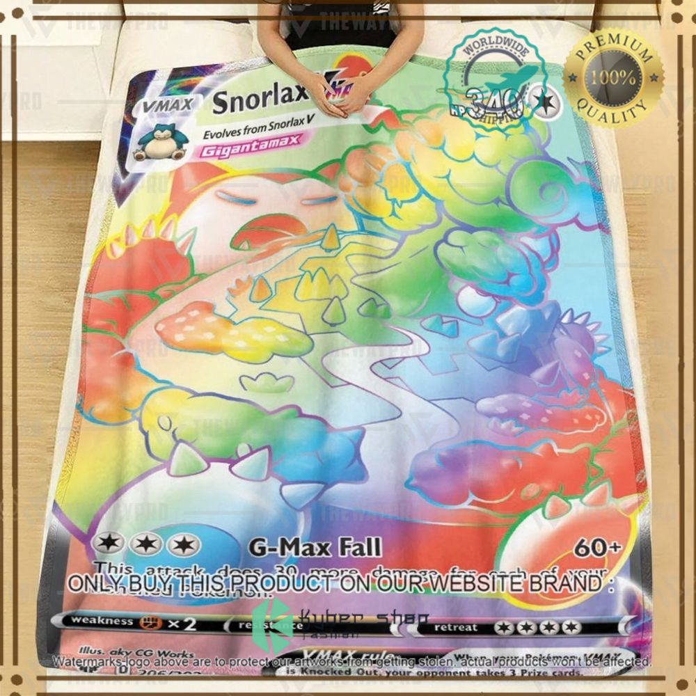 snorlax vmax sword and shield custom pokemon soft blanket 2 73297