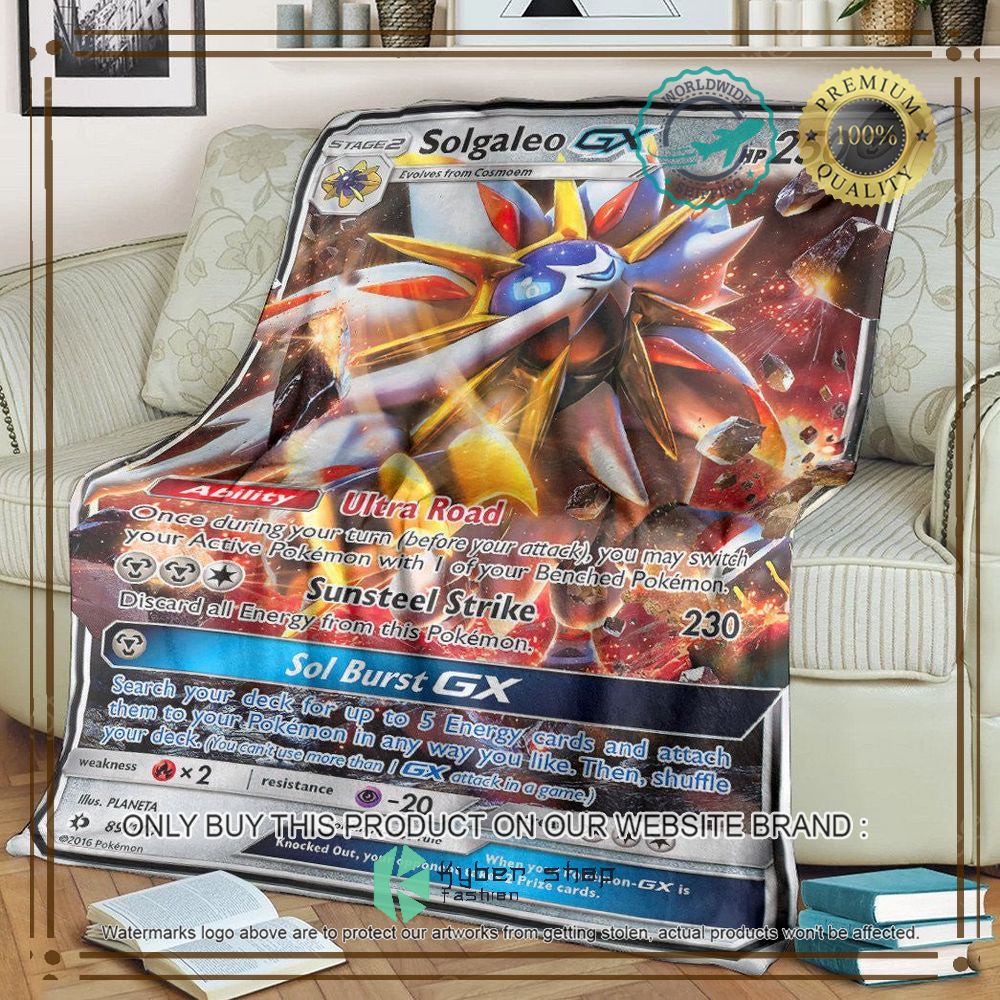 solgaleo gx sun moon anime pokemon blanket 1 11607