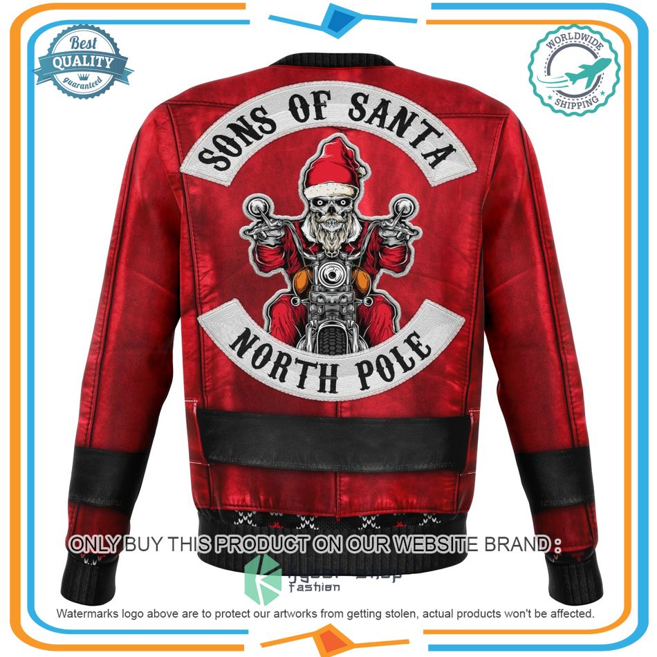 Sons of Santa North Pole Santa Jacket Ugly Christmas Sweater 4 Sons of Santa North Pole Santa Jacket Ugly Christmas Sweater word2