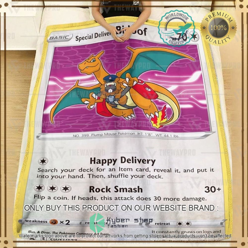 special delivery bidoof custom pokemon soft blanket 2 32525