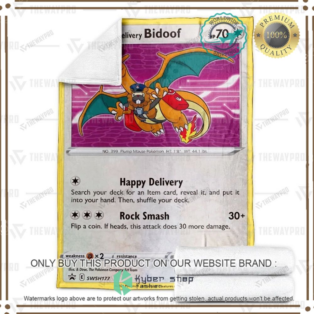 Special Delivery Bidoof Custom Pokemon Soft Blanket 3 special delivery bidoof custom pokemon soft blanket 3 37666