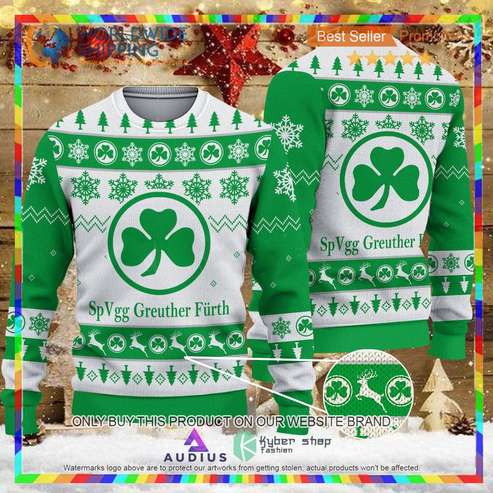 spvgg greuther furth green ugly christmas sweater 1 71078