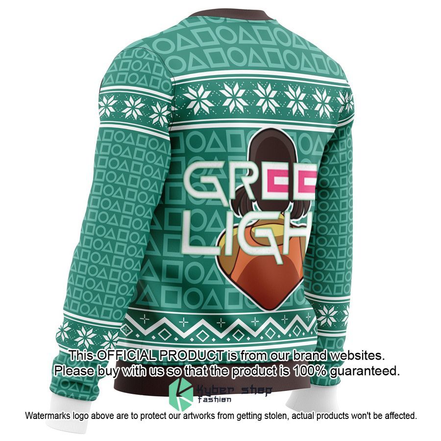 Squid Game Red Light Green Light Doll Christmas Sweater 4 Squid Game Red Light Green Light Doll Christmas Sweater word3