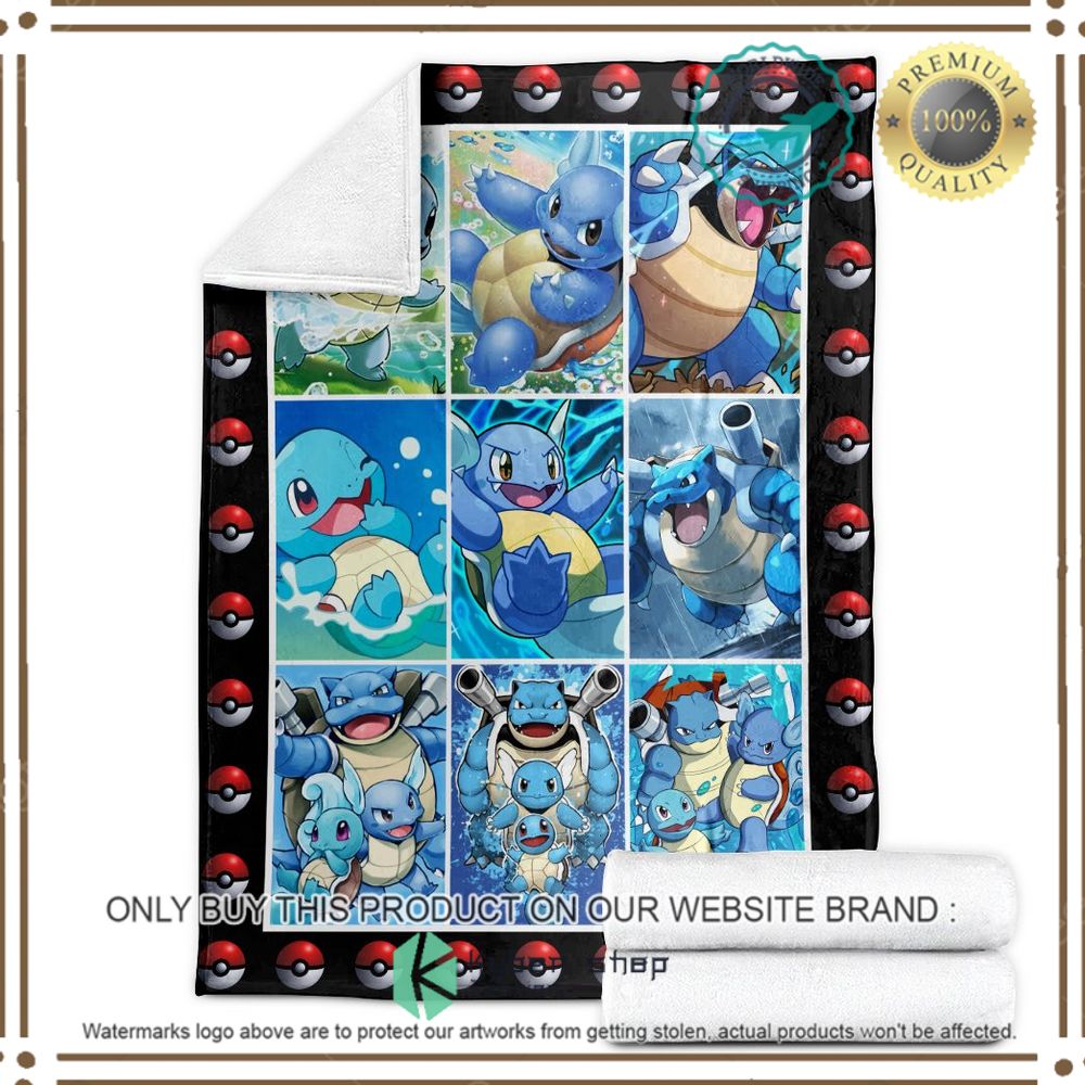 Squirtle Wartortle Blastoise Poke Ball Custom Pokemon Soft Blanket 3 squirtle wartortle blastoise poke ball custom pokemon soft blanket 3 10539