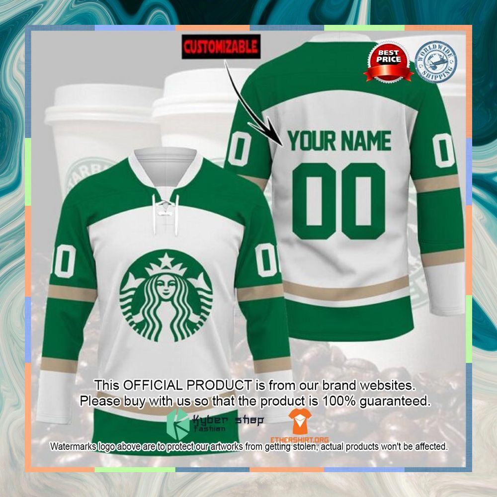 Starbucks Custom Name Hockey Jersey 3 Starbucks Custom Name Hockey Jersey word3