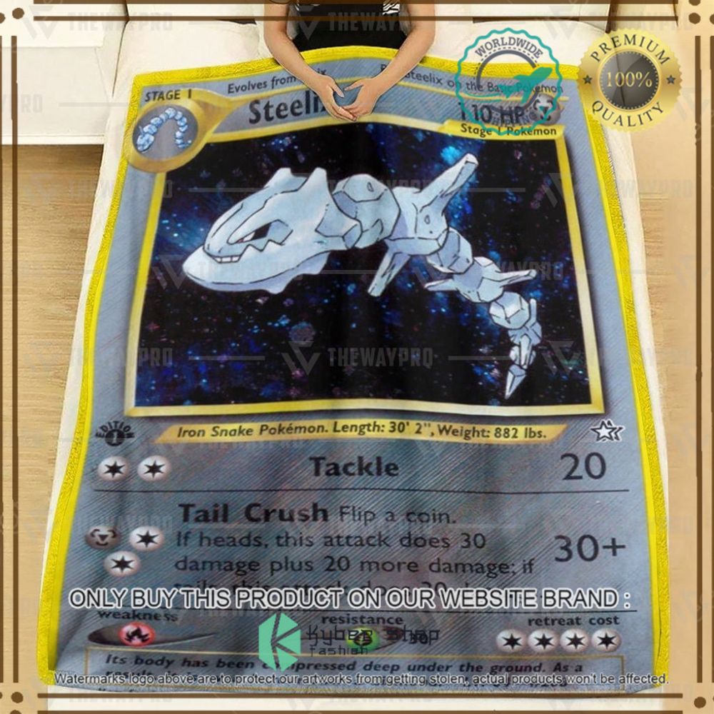steelix 1st edition custom pokemon soft blanket 2 92783