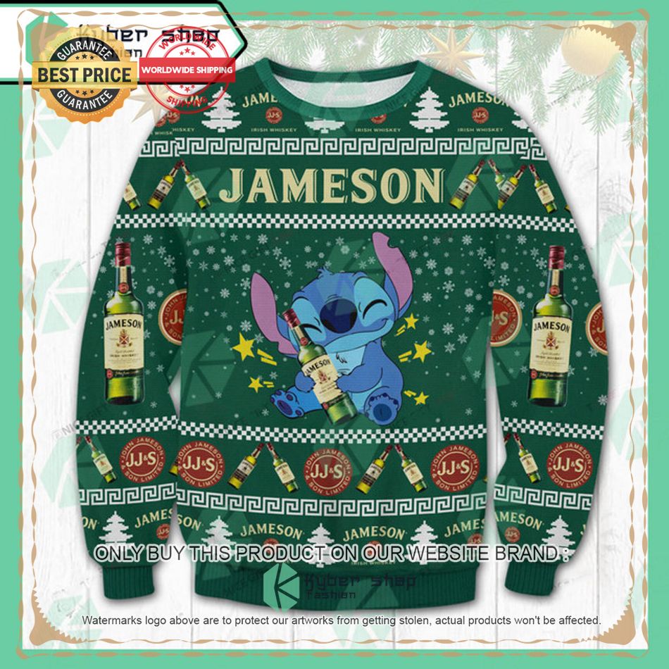 stitch jameson irish whiskey ugly christmas sweater 1 30101