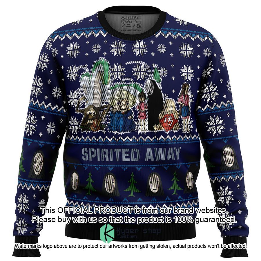 Studio Ghibli Spirited Away Squad Christmas Sweater word1