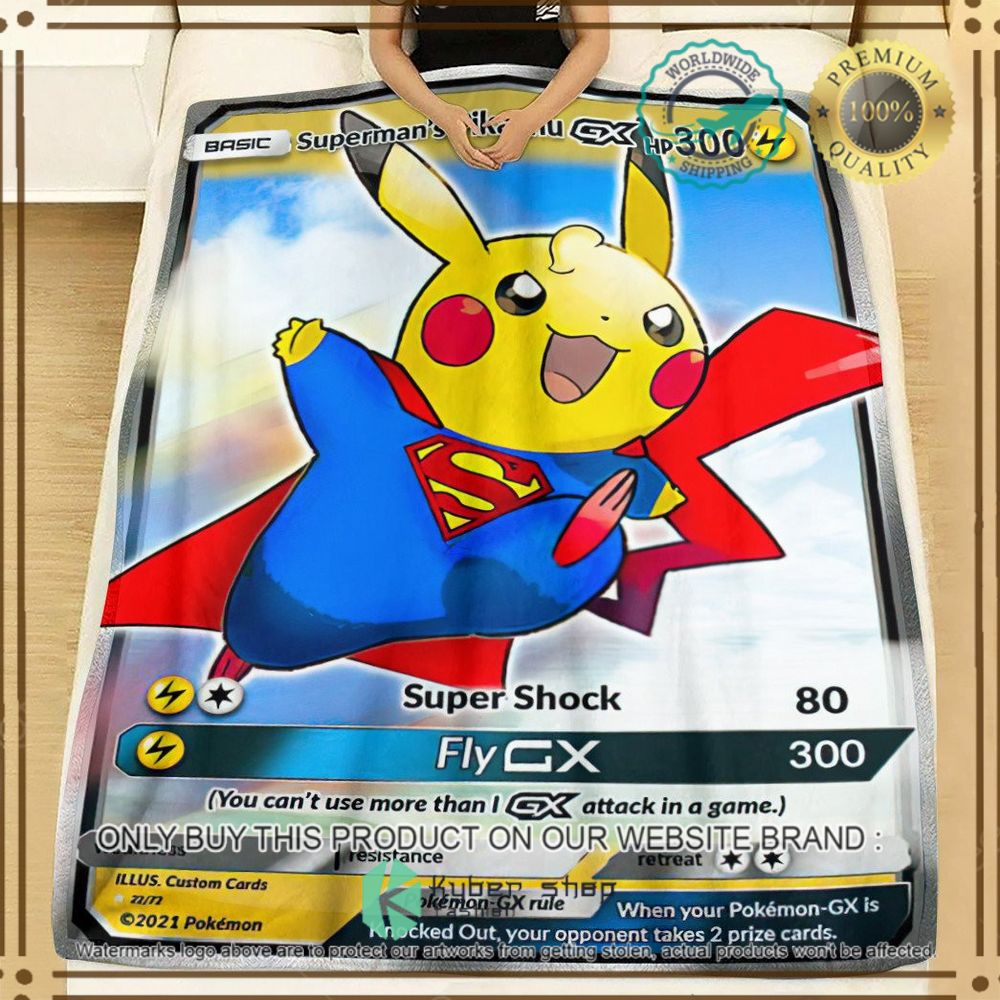 supermans pikachu custom anime pokemon soft blanket 2 86120