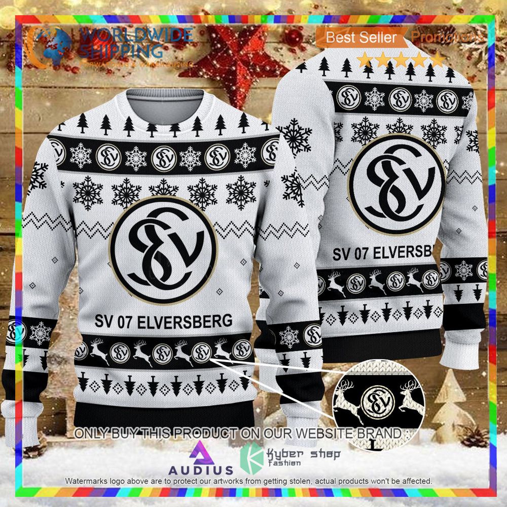 sv 07 elversberg white black ugly christmas sweater 1 72776