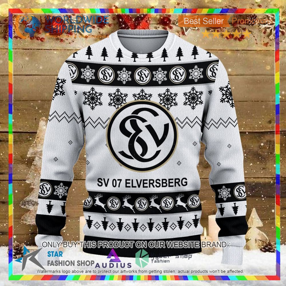 sv 07 elversberg white black ugly christmas sweater 2 19045
