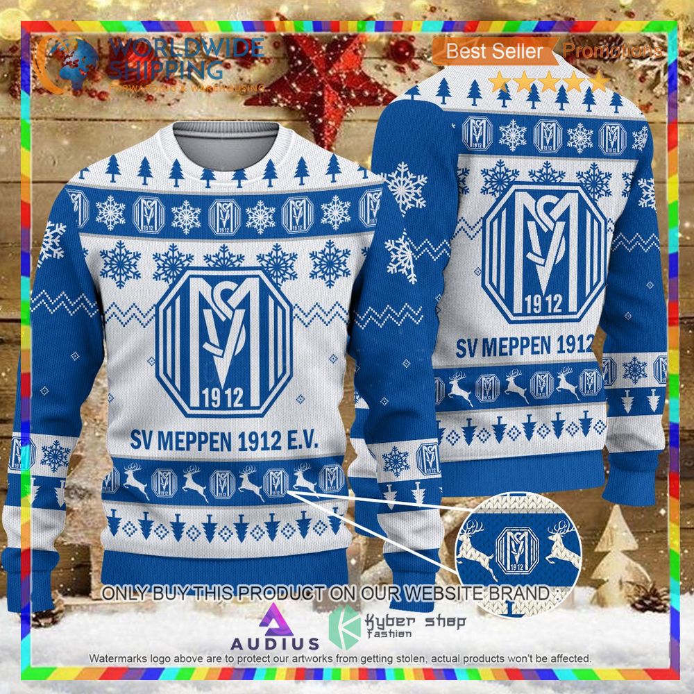 sv meppen white blue ugly christmas sweater 1 10321