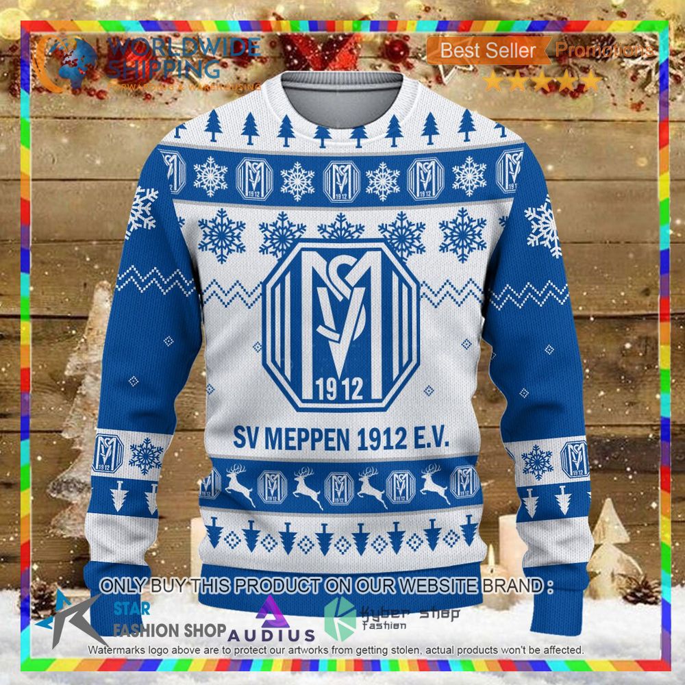 sv meppen white blue ugly christmas sweater 2 45409