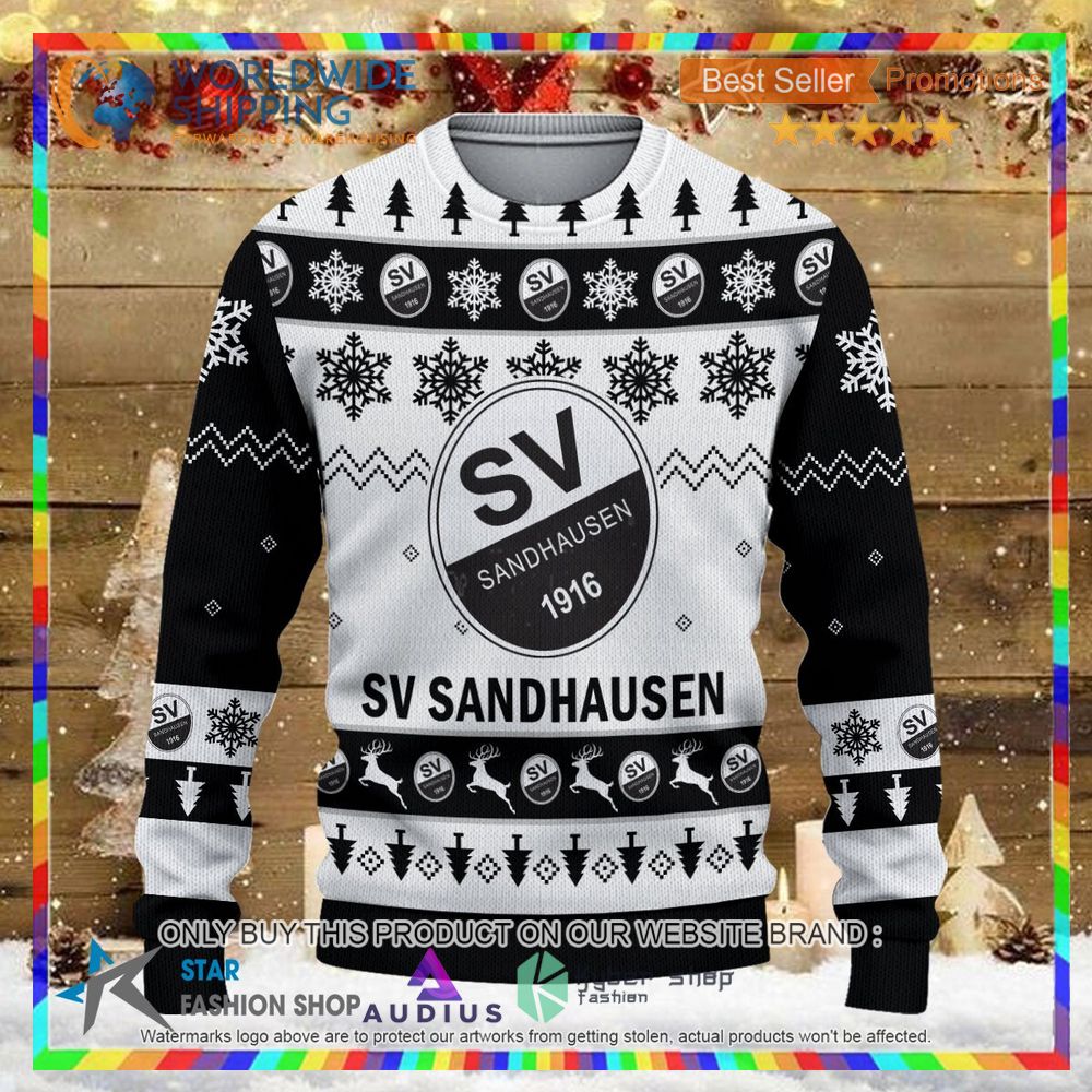 sv sandhausen white black ugly christmas sweater 2 59325