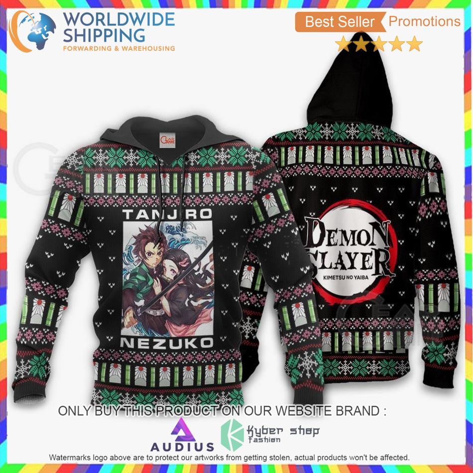 Tanjiro And Nezuko Christmas Demon Slayer Anime Sweater, Hoodie 3 tanjiro and nezuko christmas demon slayer anime sweater hoodie 3 78793
